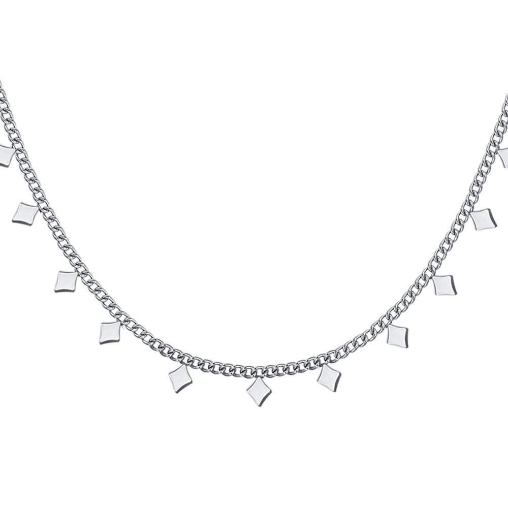 COLLAR DE ACERO CON ROMBOS PARA MUJER