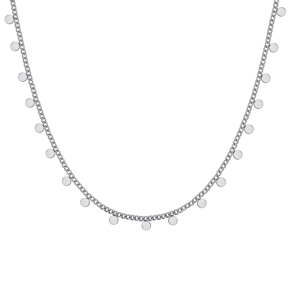COLLAR DE ACERO PARA MUJER CON CÍRCULOS