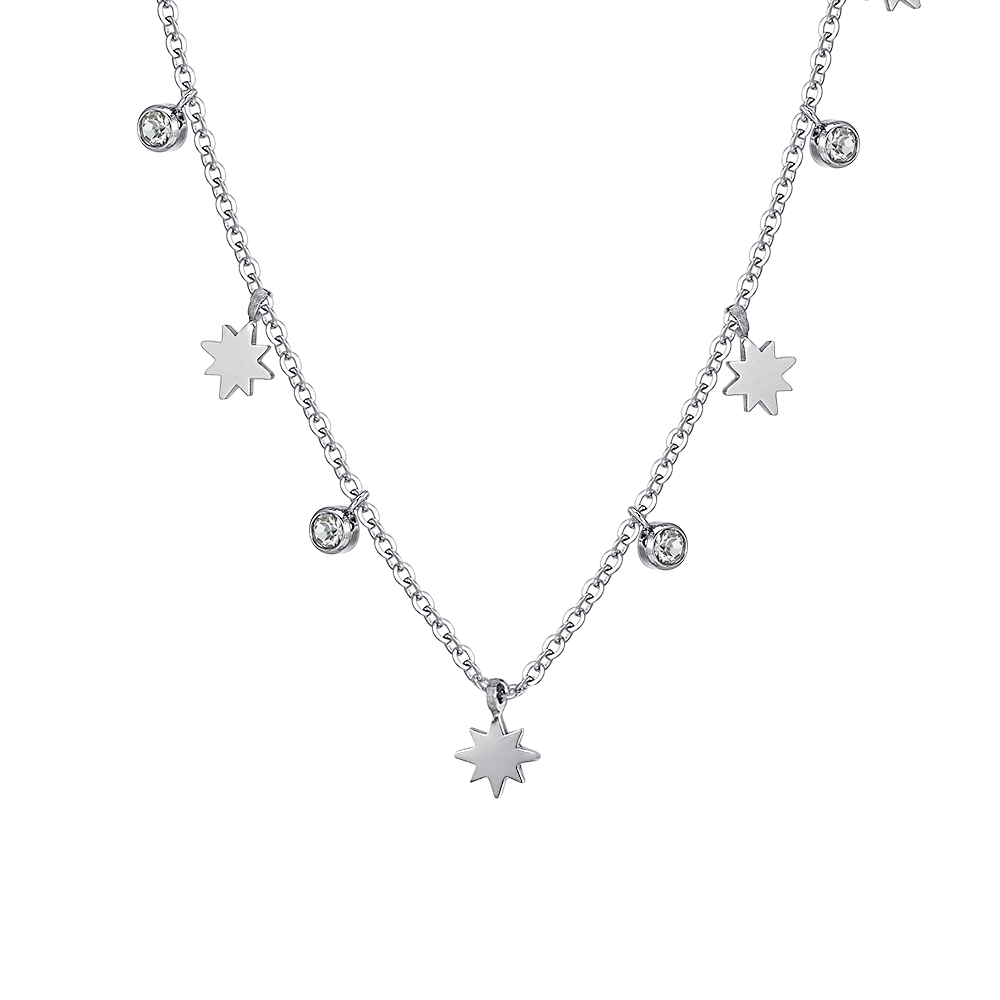 SISSI ESTRELLA Y CRISTALES ACERO COLLAR MUJER