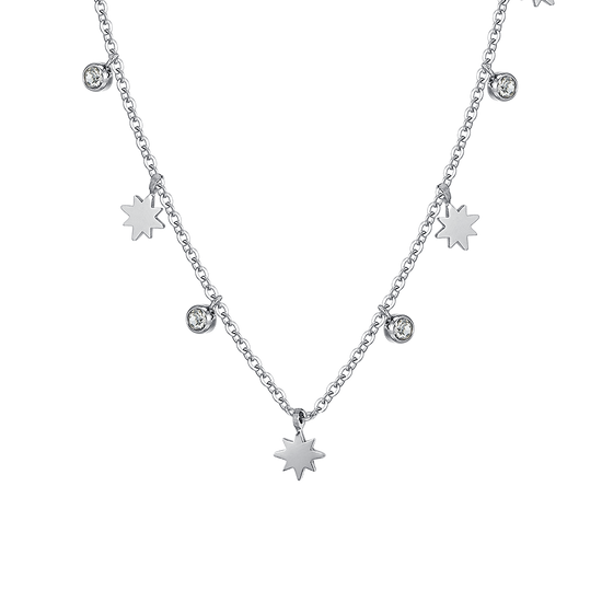 SISSI ESTRELLA Y CRISTALES ACERO COLLAR MUJER