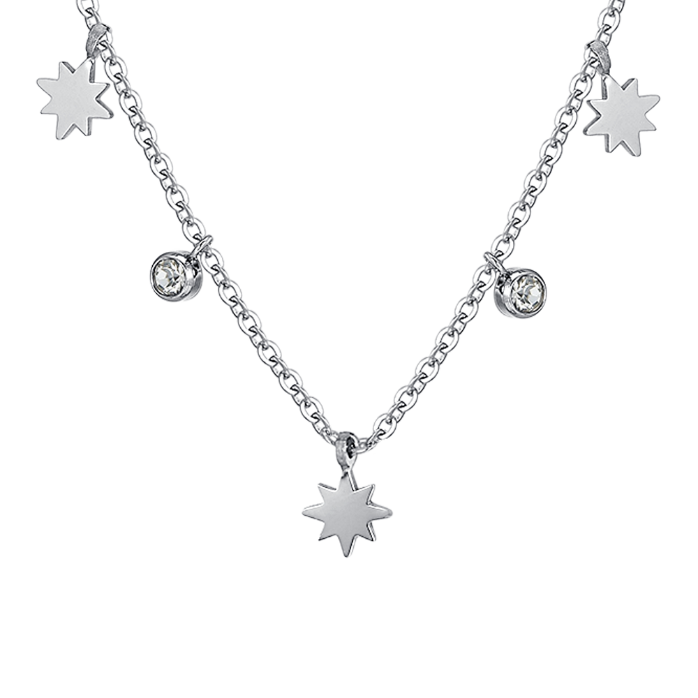 SISSI ESTRELLA Y CRISTALES ACERO COLLAR MUJER