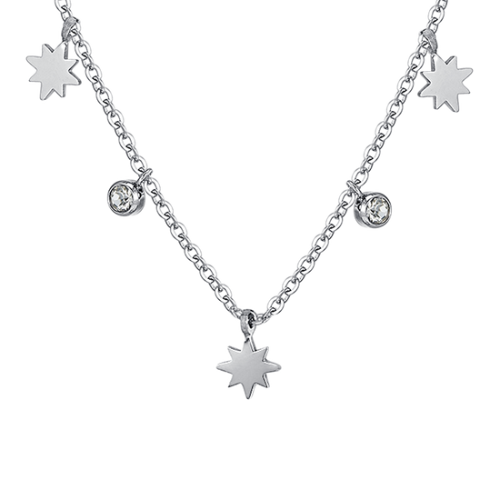 SISSI ESTRELLA Y CRISTALES ACERO COLLAR MUJER