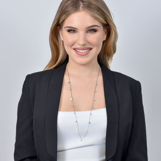 COLLAR DE ACERO CORAZONES Y CRISTALES MUJER