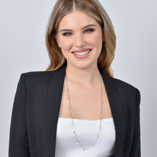 COLLAR DE MARIPOSA DE ACERO Y CRISTAL PARA MUJER