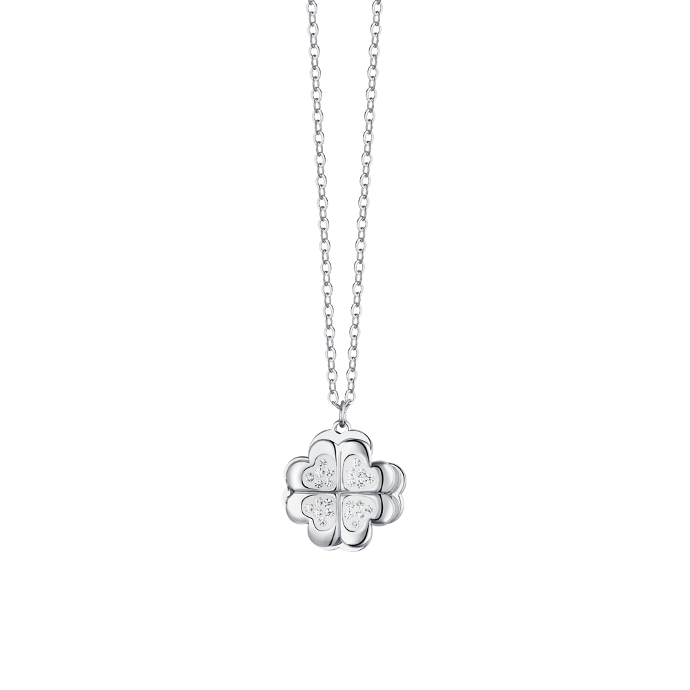 COLLAR TRÉBOL DE CUATRO HOJAS DE ACERO PARA MUJER