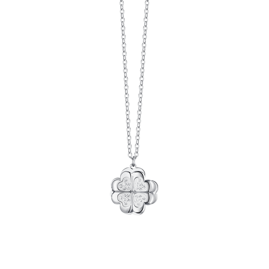 COLLAR TRÉBOL DE CUATRO HOJAS DE ACERO PARA MUJER