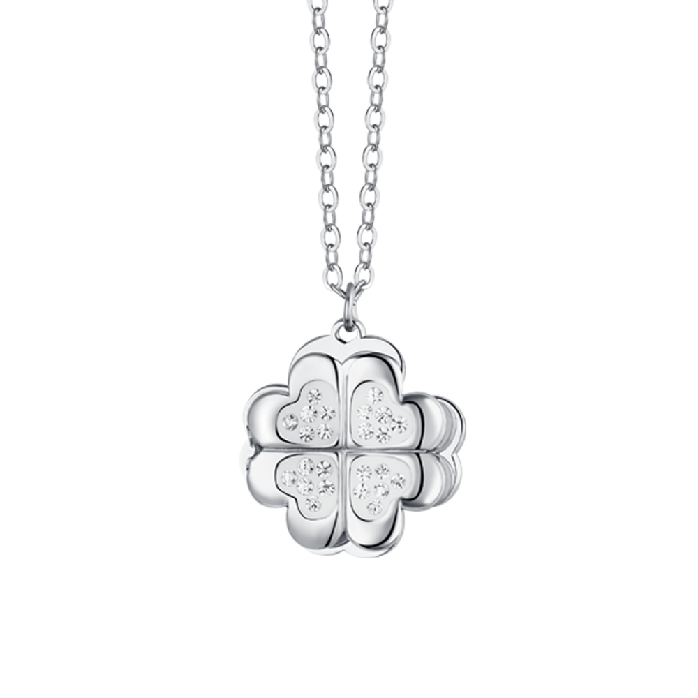 COLLAR TRÉBOL DE CUATRO HOJAS DE ACERO PARA MUJER