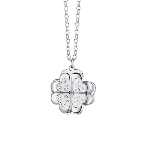 COLLAR TRÉBOL DE CUATRO HOJAS DE ACERO PARA MUJER