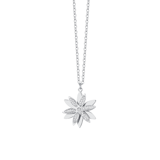 COLLAR DE ACERO PARA MUJER FLOR DE LA VIDA GIRATORIO