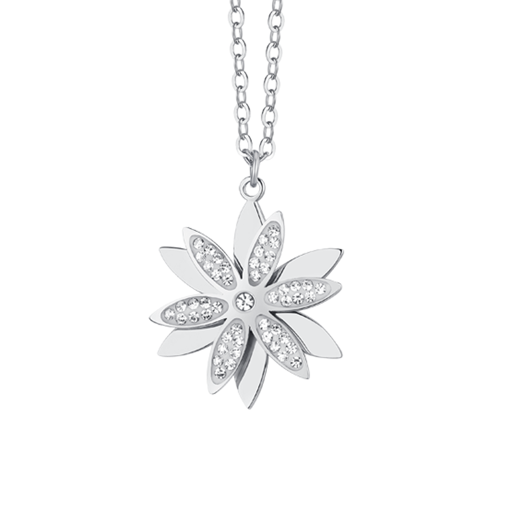 COLLAR DE ACERO PARA MUJER FLOR DE LA VIDA GIRATORIO