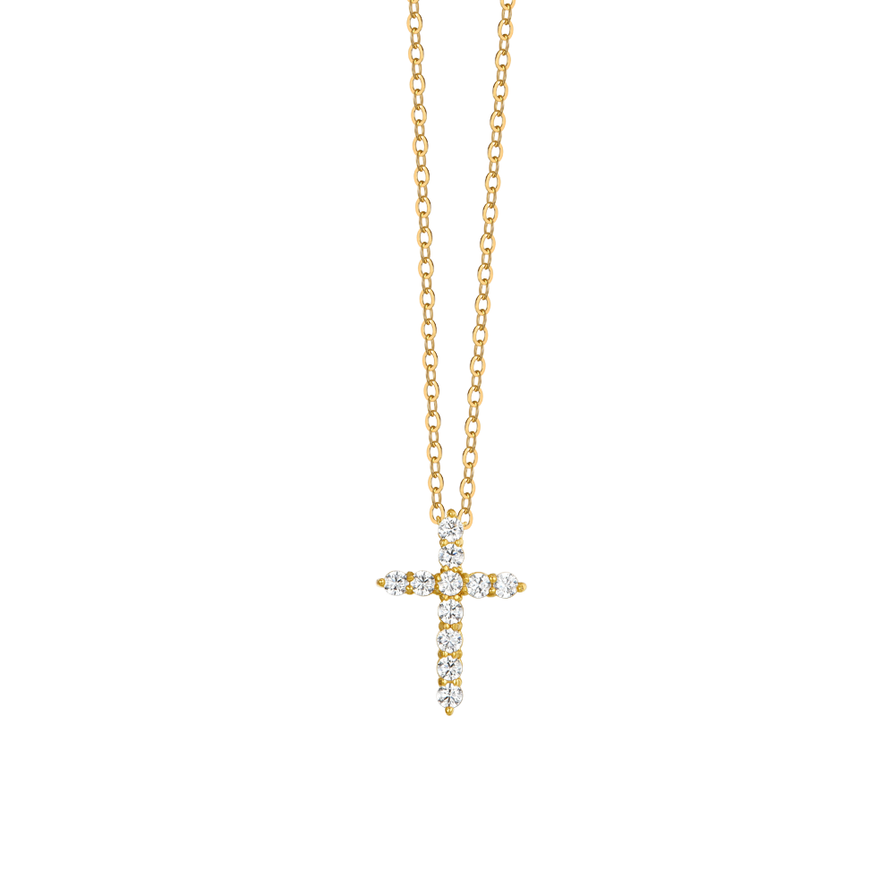 ACERO IP ORO CRUZ BLANCO CIRCÓN COLLAR