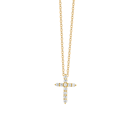 ACERO IP ORO CRUZ BLANCO CIRCÓN COLLAR