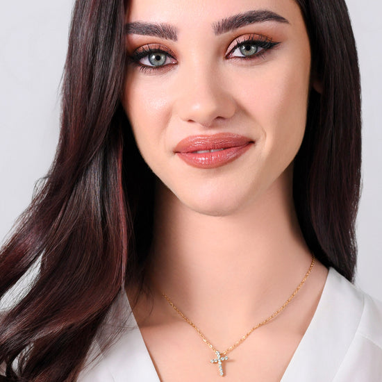 ACERO IP ORO CRUZ BLANCO CIRCÓN COLLAR