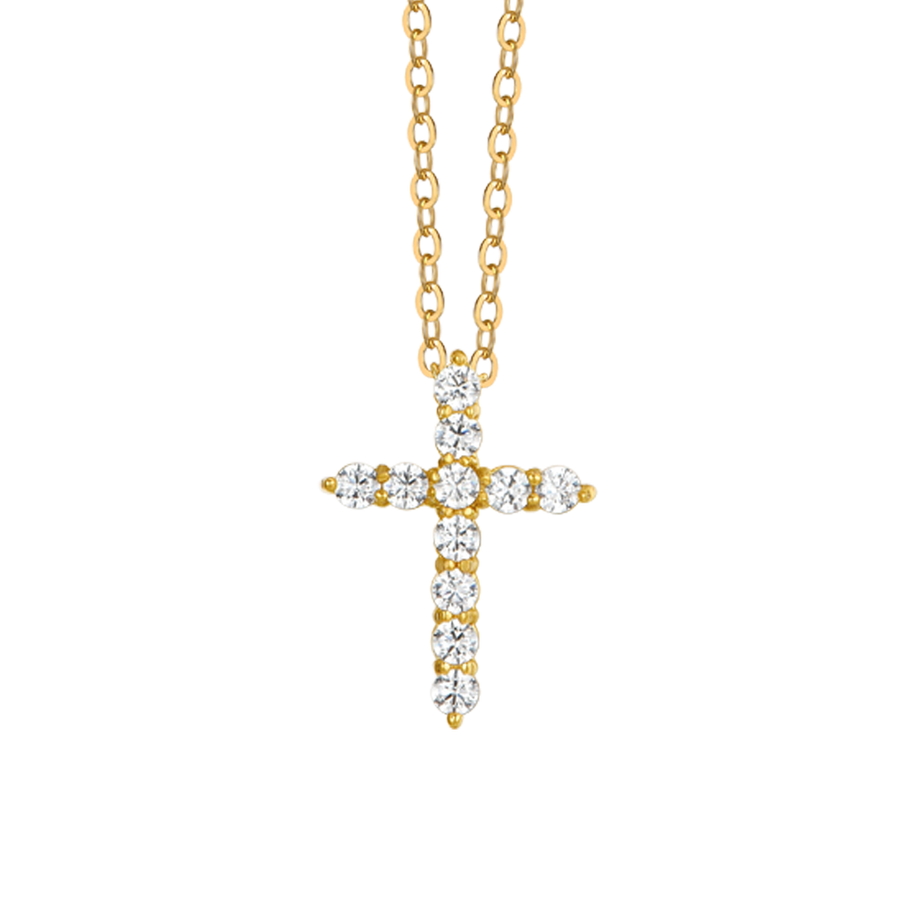 ACERO IP ORO CRUZ BLANCO CIRCÓN COLLAR