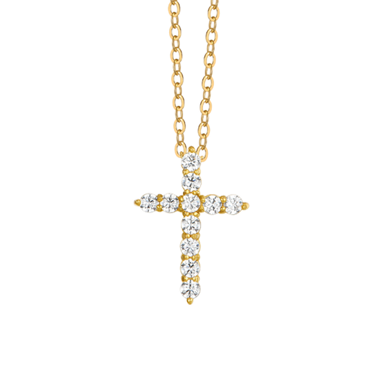 ACERO IP ORO CRUZ BLANCO CIRCÓN COLLAR