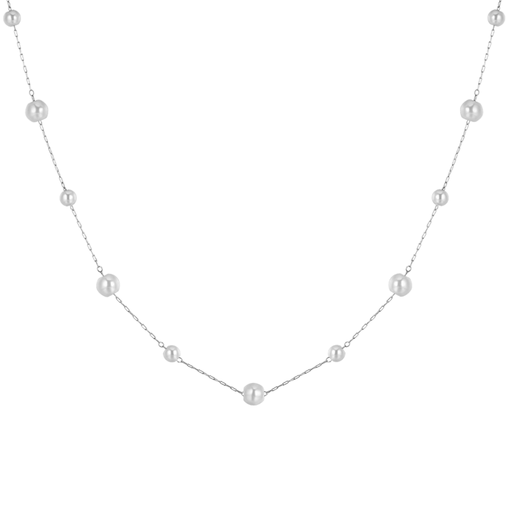 COLLAR DE ACERO PARA MUJER CON PERLAS