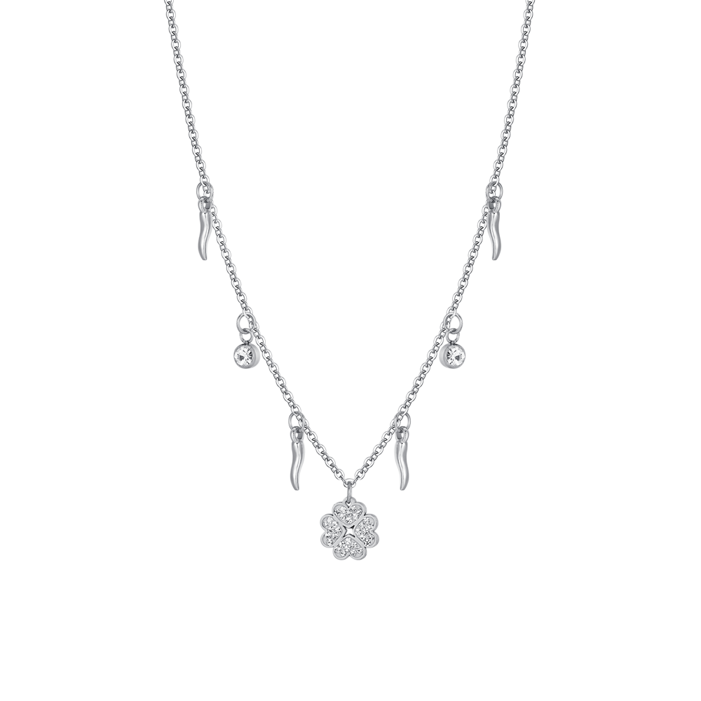 COLLAR FEMENINO DE ACERO DE CUATRO CARAS CON CUERNOS