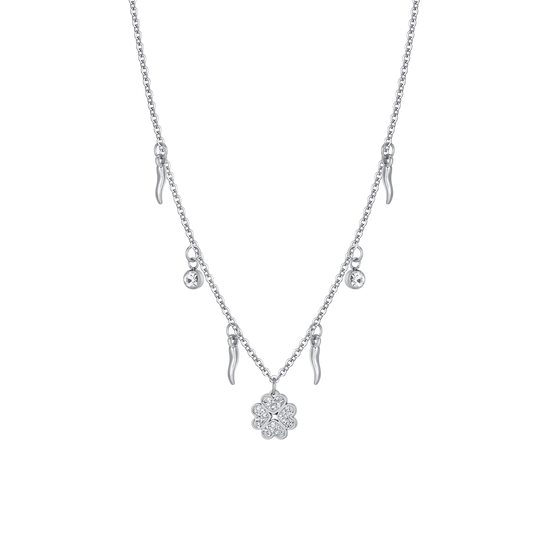 COLLAR FEMENINO DE ACERO DE CUATRO CARAS CON CUERNOS