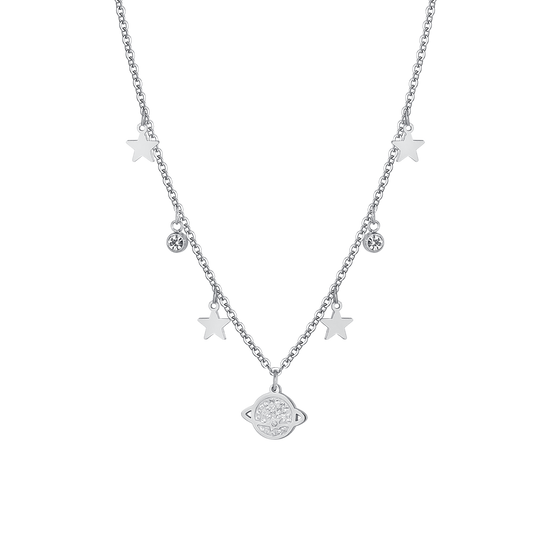 COLLAR DE ACERO PLANETA Y ESTRELLAS