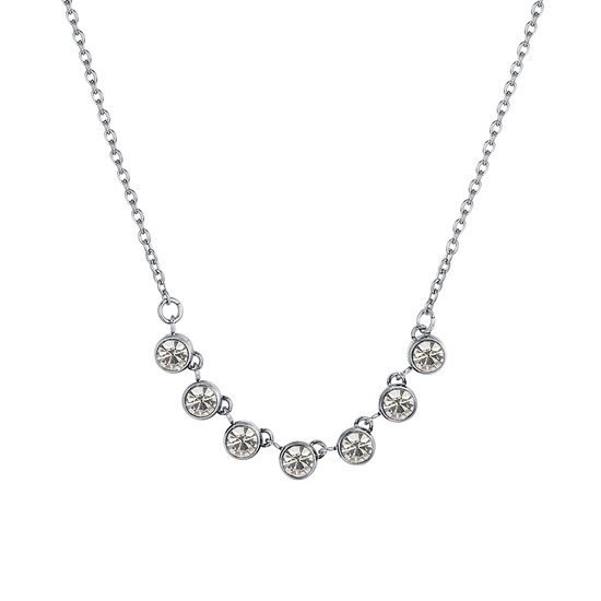 COLLAR DE ACERO CRISTAL BLANCO PARA MUJER