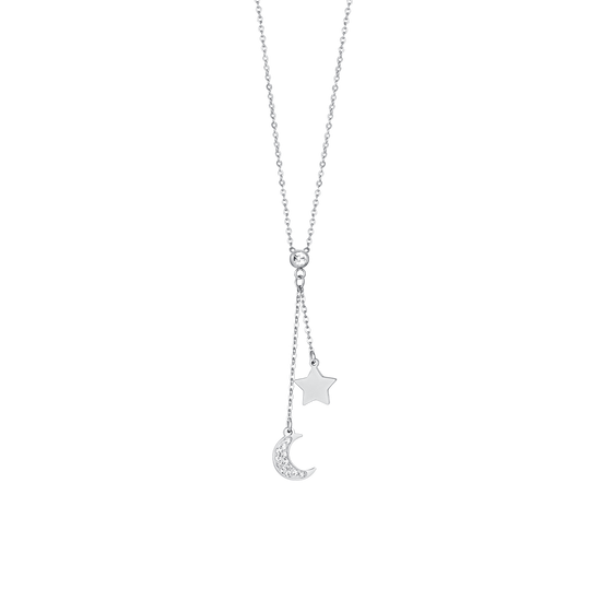 COLLAR DE ACERO LUNA Y ESTRELLA