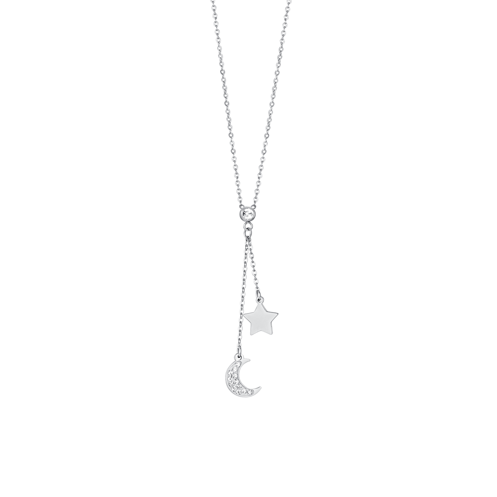 COLLAR DE ACERO LUNA Y ESTRELLA