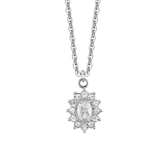 COLLANA DONNA IN ACCIAIO CRISTALLI E ZIRCONE BIANCO