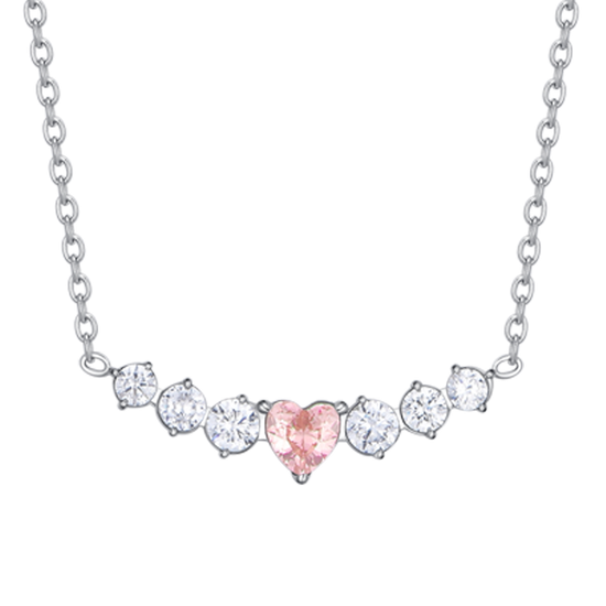 Carica immagine nella Galleria COLLANA DONNA IN ACCIAIO CON CUORE ROSA E CRISTALLI BIANCHI
