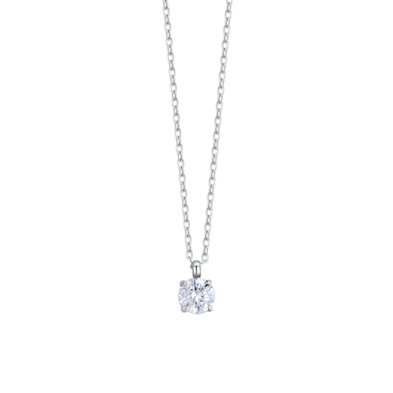 COLLANA DONNA IN ACCIAIO  CON CRISTALLO BIANCO