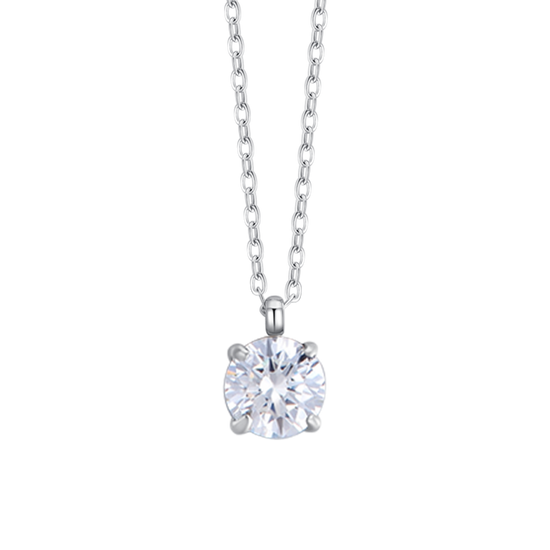 COLLANA DONNA IN ACCIAIO  CON CRISTALLO BIANCO