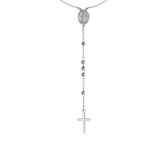 COLLANA DONNA ROSARIO  IN ACCIAIO