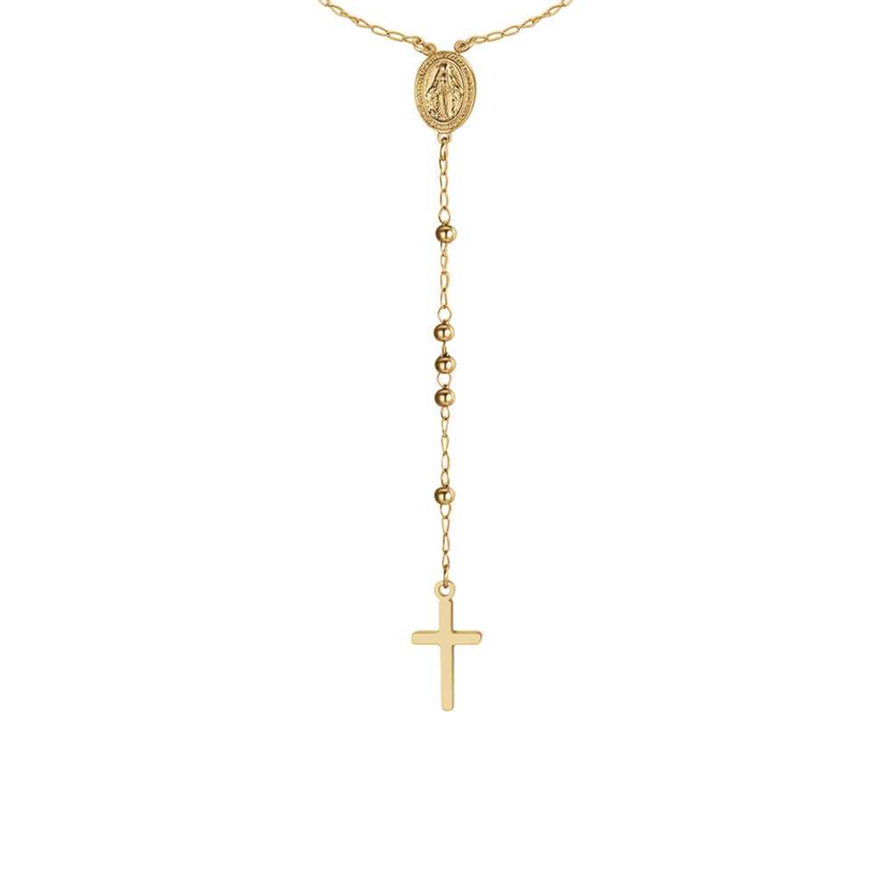 COLLANA DONNA ROSARIO  IN ACCIAIO IP GOLD