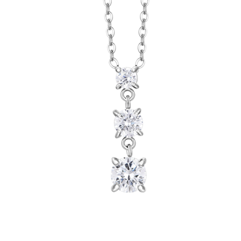 COLLANA DONNA IN ACCIAIO CON ZIRCONI BIANCHI