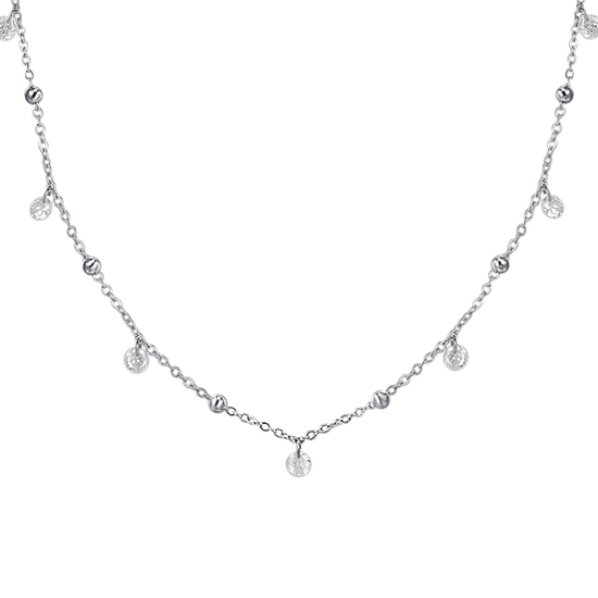 COLLANA DONNA IN ACCIAIO CON ZIRCONI BIANCHI