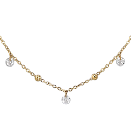 COLLANA DONNA IN ACCIAIO IP GOLD CON ZIRCONI BIANCHI