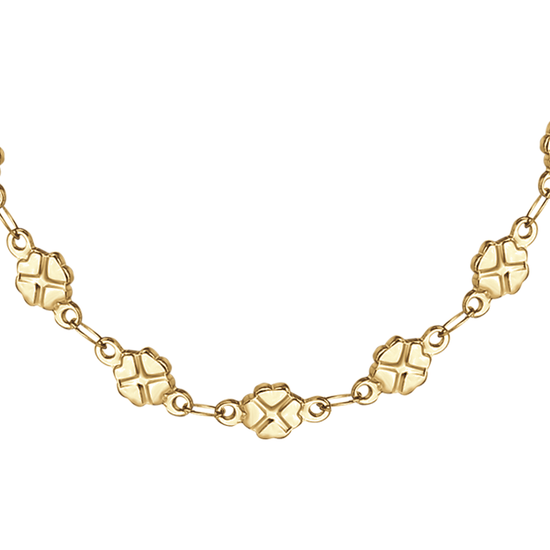 COLLANA DONNA IN ACCIAIO IP GOLD CON QUADRIFOGLI