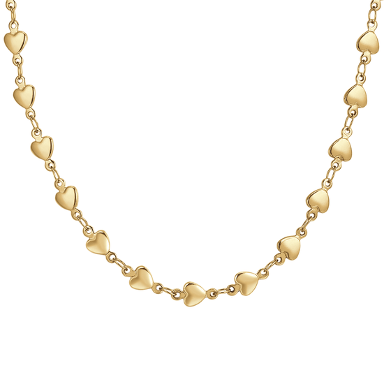 COLLANA DONNA IN ACCIAIO IP GOLD CON CUORI