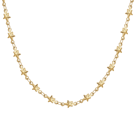 IP COLLAR DE ACERO DORADO PARA MUJER CON ESTRELLAS
