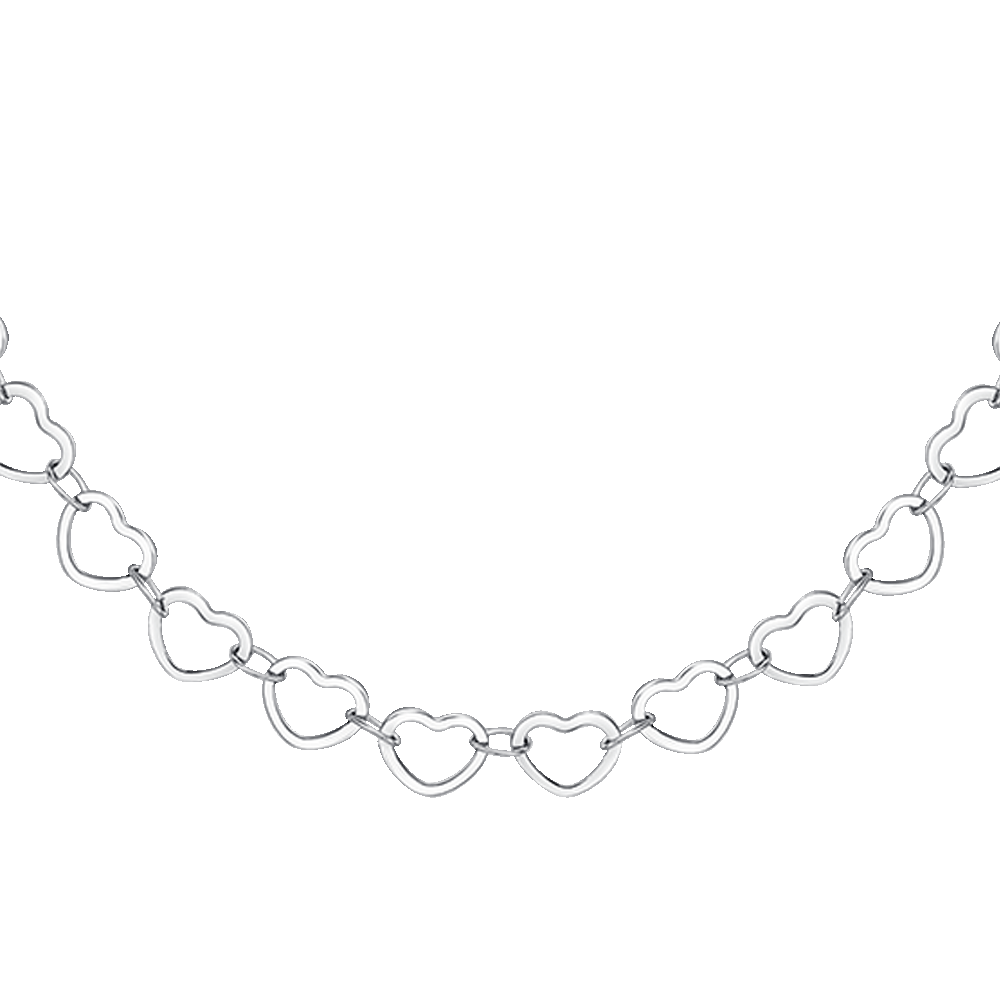 COLLANA DONNA IN ACCIAIO CON CUORI