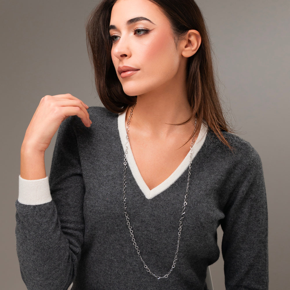 COLLANA DONNA IN ACCIAIO CON CUORI