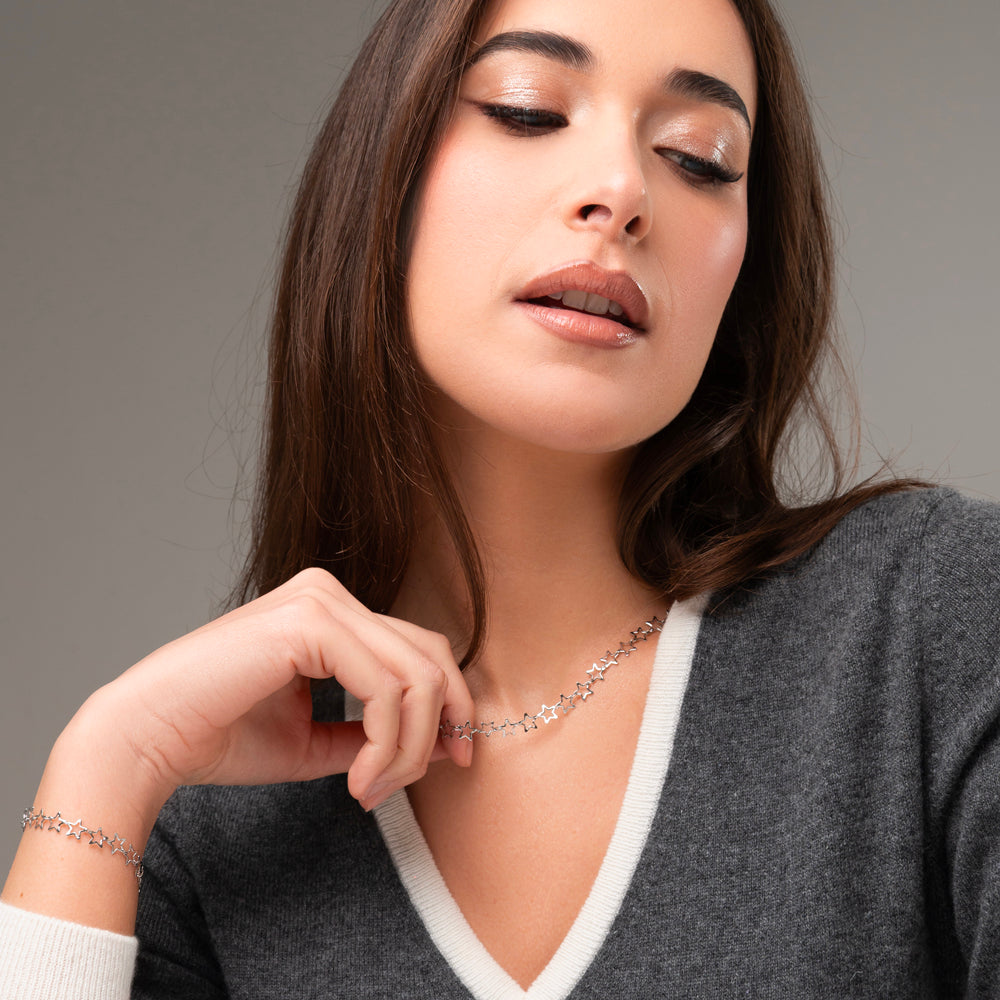 COLLANA DONNA IN ACCIAIO CON STELLE