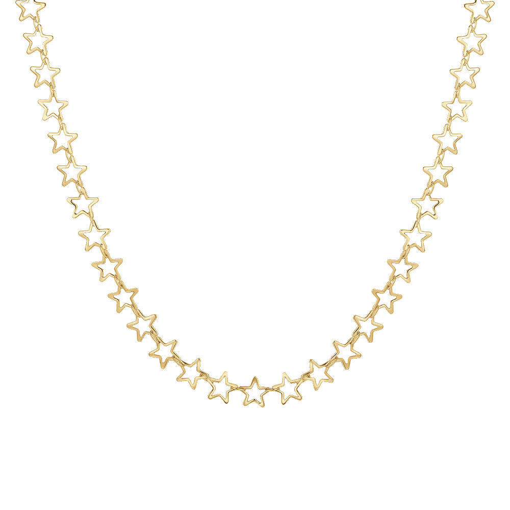 IP COLLAR DE ACERO DORADO PARA MUJER CON ESTRELLAS
