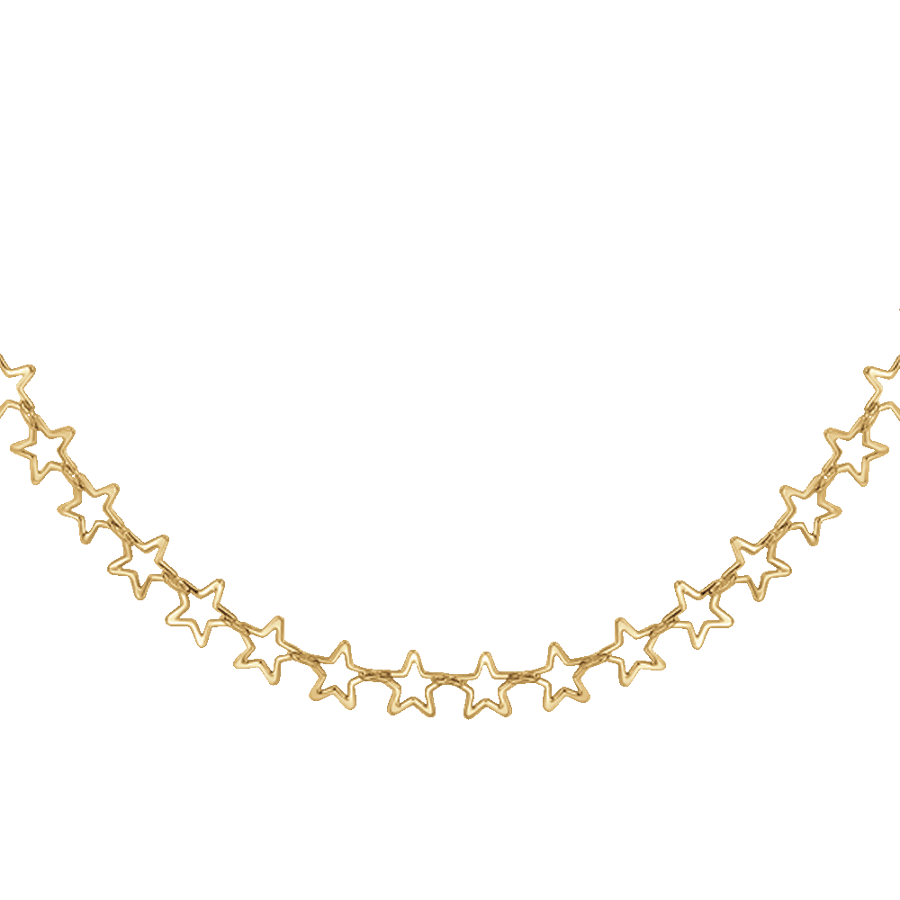 IP COLLAR DE ACERO DORADO PARA MUJER CON ESTRELLAS