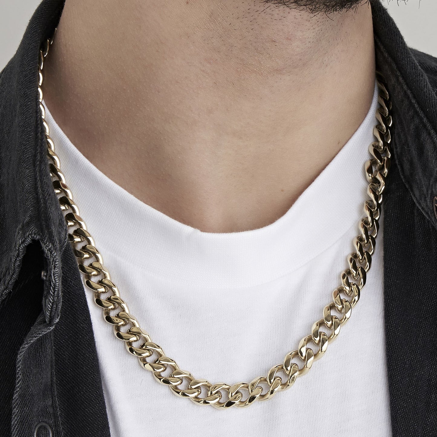 COLLAR UNISEX DE ACERO CON ESLABÓN DE CADENA DE 11 MM