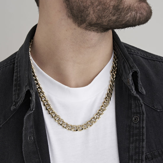 COLLAR UNISEX DE ACERO CON ESLABÓN DE CADENA DE 11 MM