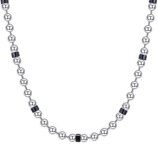 COLLAR DE ACERO PARA HOMBRES CON ELEMENTOS NEGROS