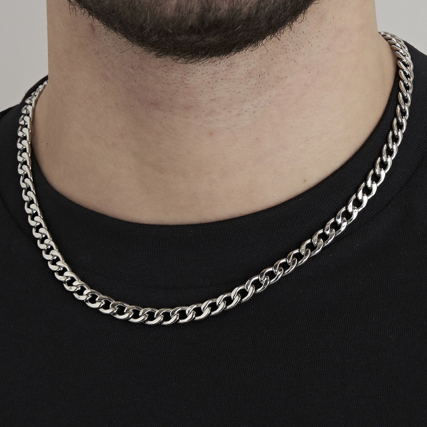 COLLAR DE ACERO PARA HOMBRE CON ENCAJE DE GROUMETTE DE 7 MM Luca Barra