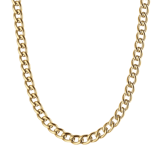 COLLANA UOMO IN ACCIAIO IP GOLD CON MAGLIA GROUMETTE 7 MM