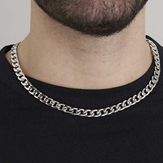COLLAR DE ACERO PARA HOMBRES CON ESLABONES DE 9 MM
