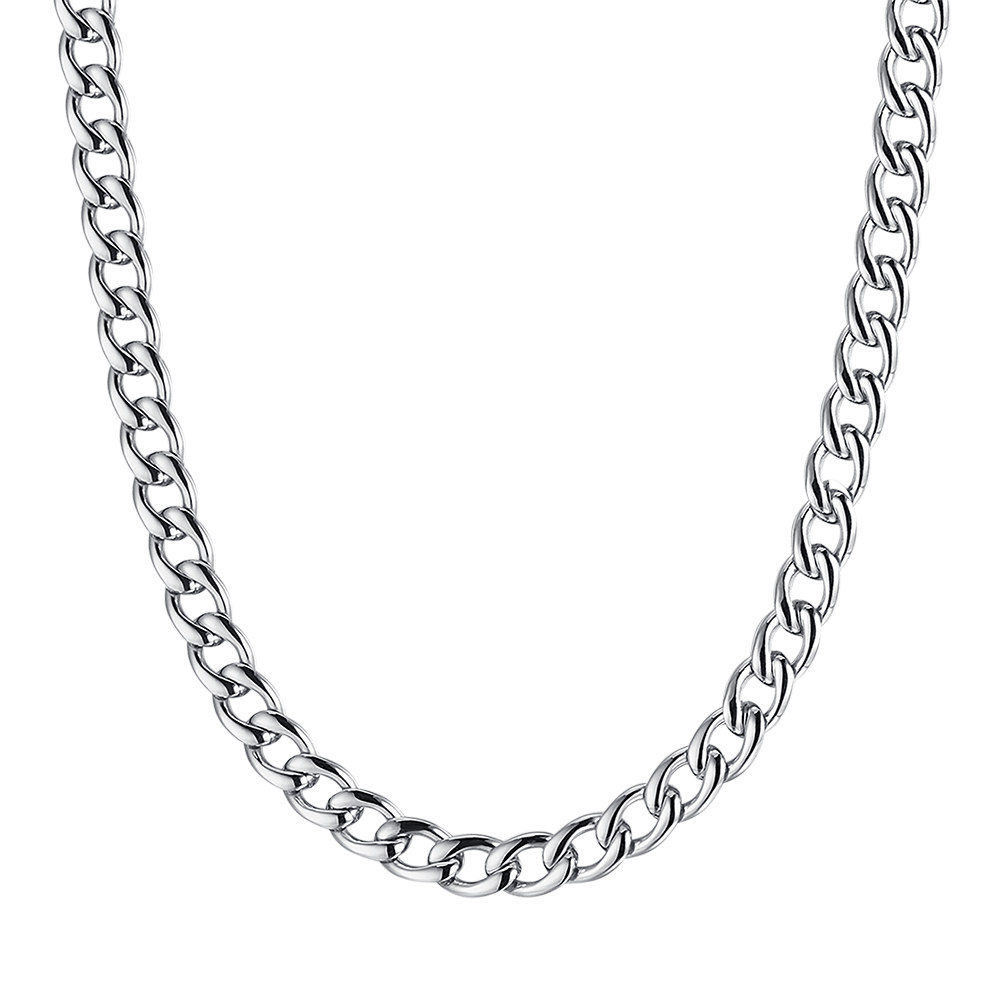 COLLAR DE ACERO PARA HOMBRES CON ESLABONES DE 9 MM